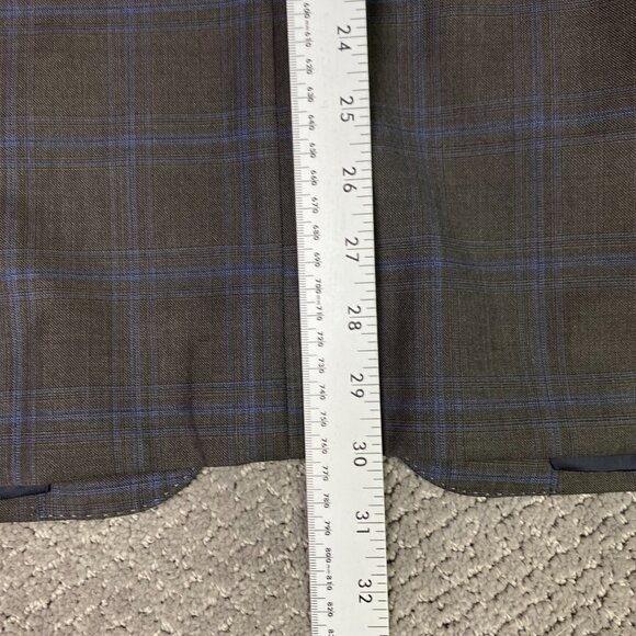 Saks Fifth Avenue Ermenegildo Zegna Cloth Suit 42R Pants 36 Brown Blue Wool - Picture 12 of 16